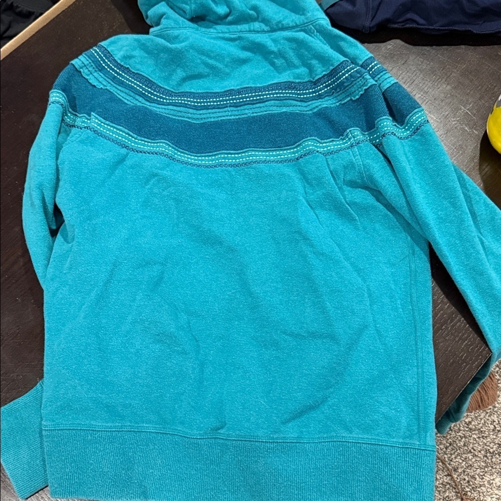 Womens Lululemon Teal Zip-Up Hoodie Sweatshirt blue top athletic medium - Picture 5 of 5